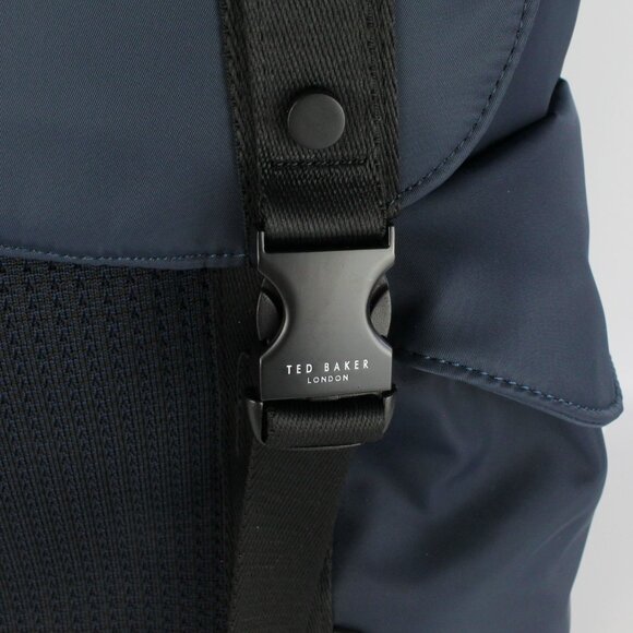 NWT Ted Baker Masha Nylon Backpack | Sleek Navy Tech-Style Bag-Travel, Gym, Work - Picture 9 of 14